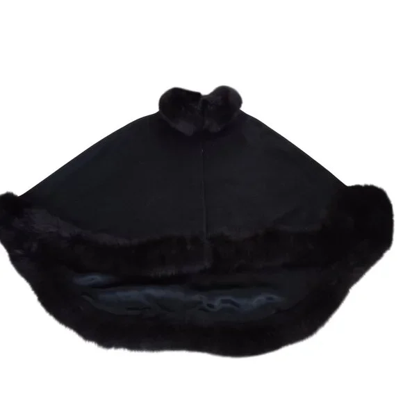 Sofia Cashmere Lined Cape/Coat with Finland Fox Fur NWT - Picture 5 of 8